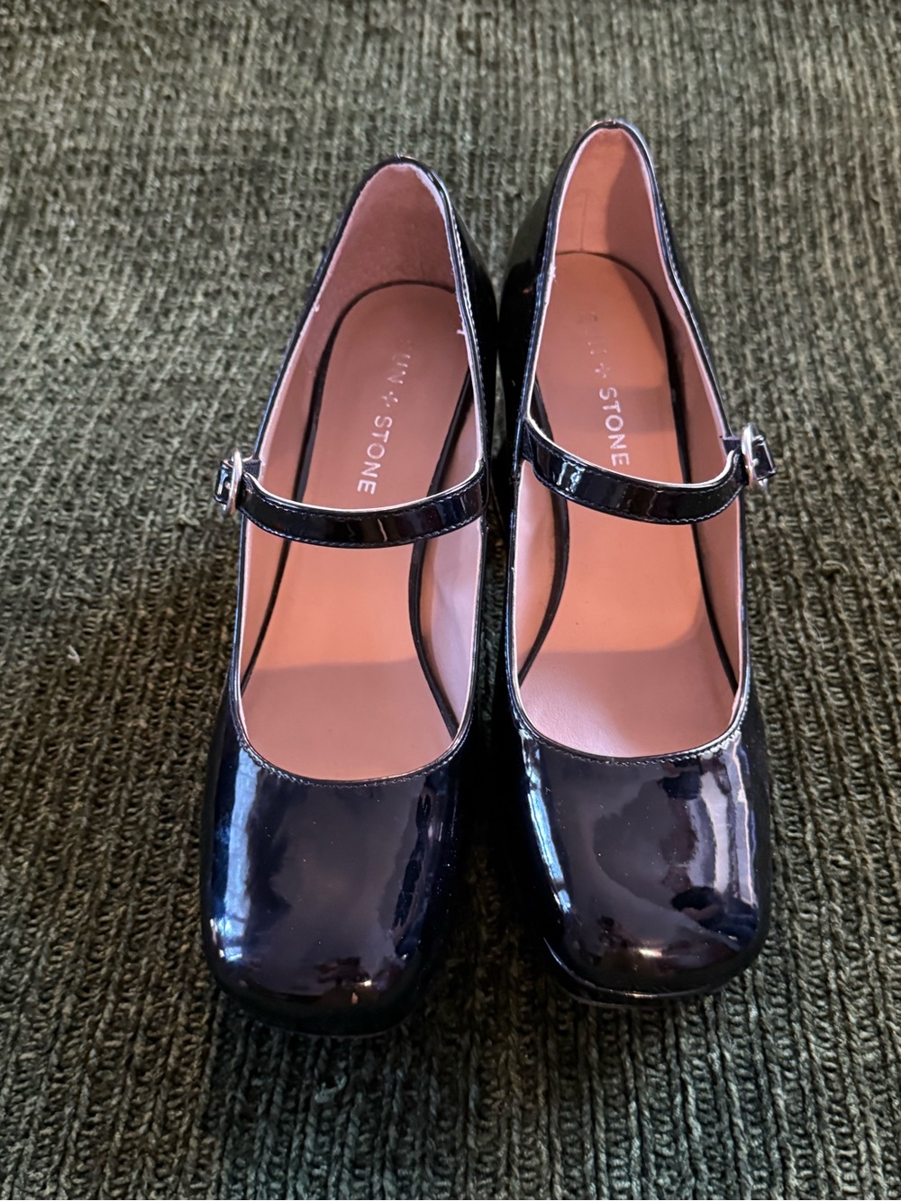 Sun + Stone Black Patent Mary Jane Heels